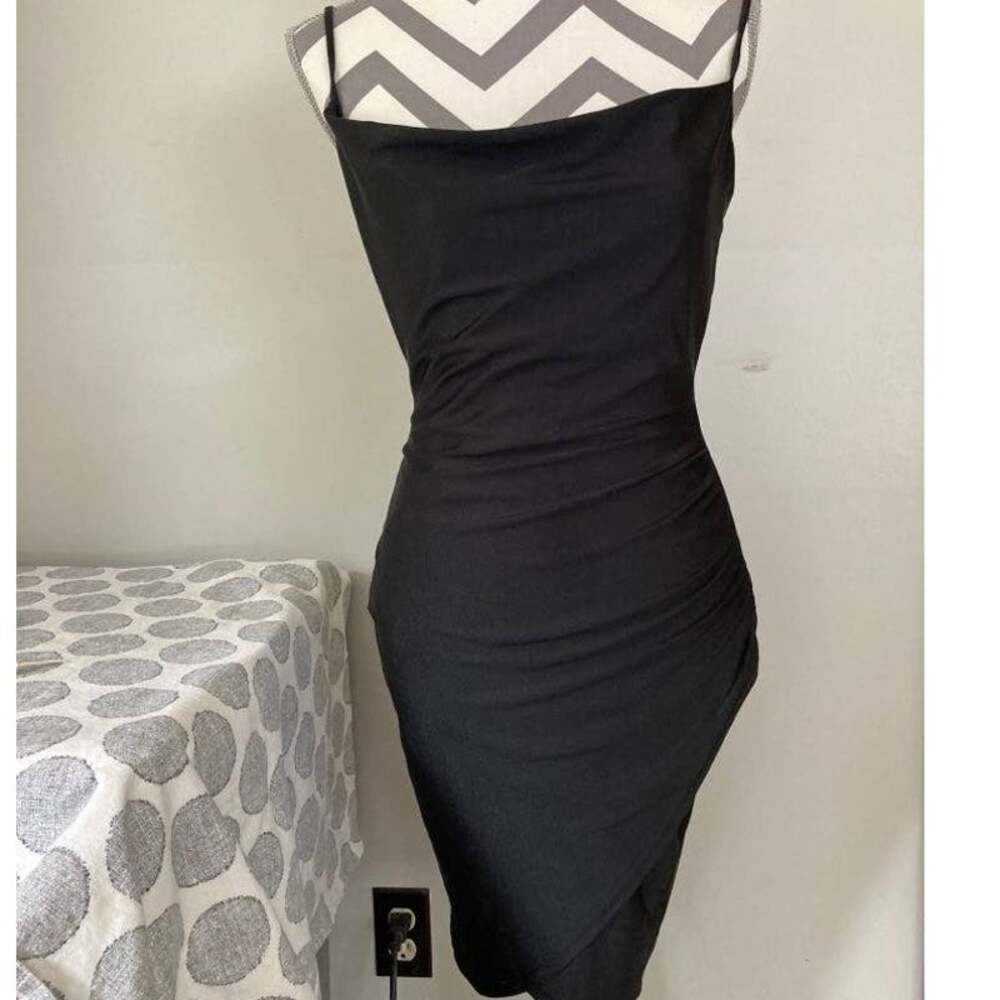 NEW Windsor Black Dress Formal Drape Neck Wrap Look Size Medium
